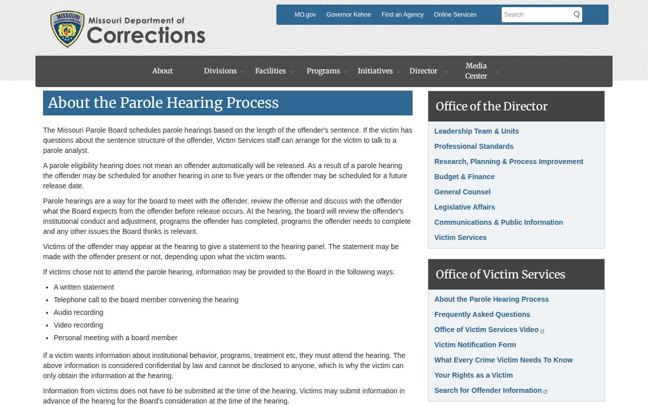 Henry County parole hearing process and release decision timing